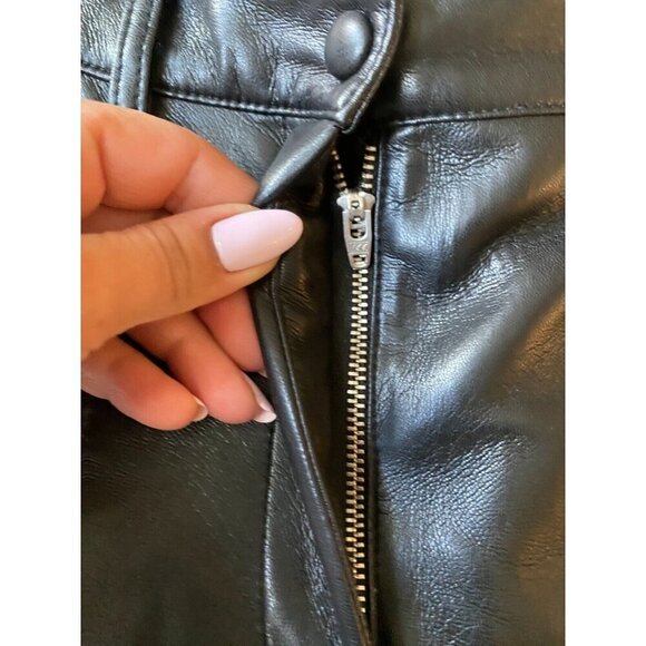 Wilfred Women "melina" black vegan leather straight leg pants sz 0 - Picture 4 of 7